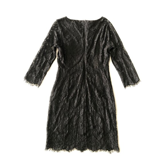 Simply Styled Womens Size M Black Lace 3/4 Sleeve Scoop Neck Mini Dress - Picture 9 of 9